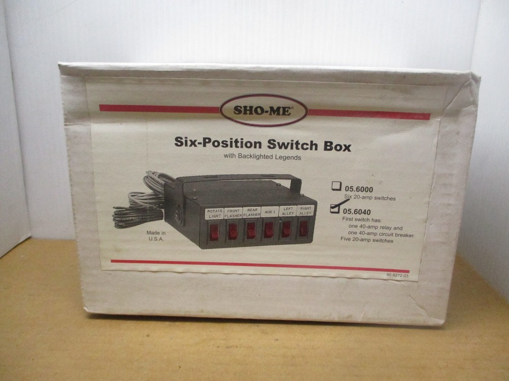 SHO-ME Six Position Switch Box with Backlighted Legends 05.6040