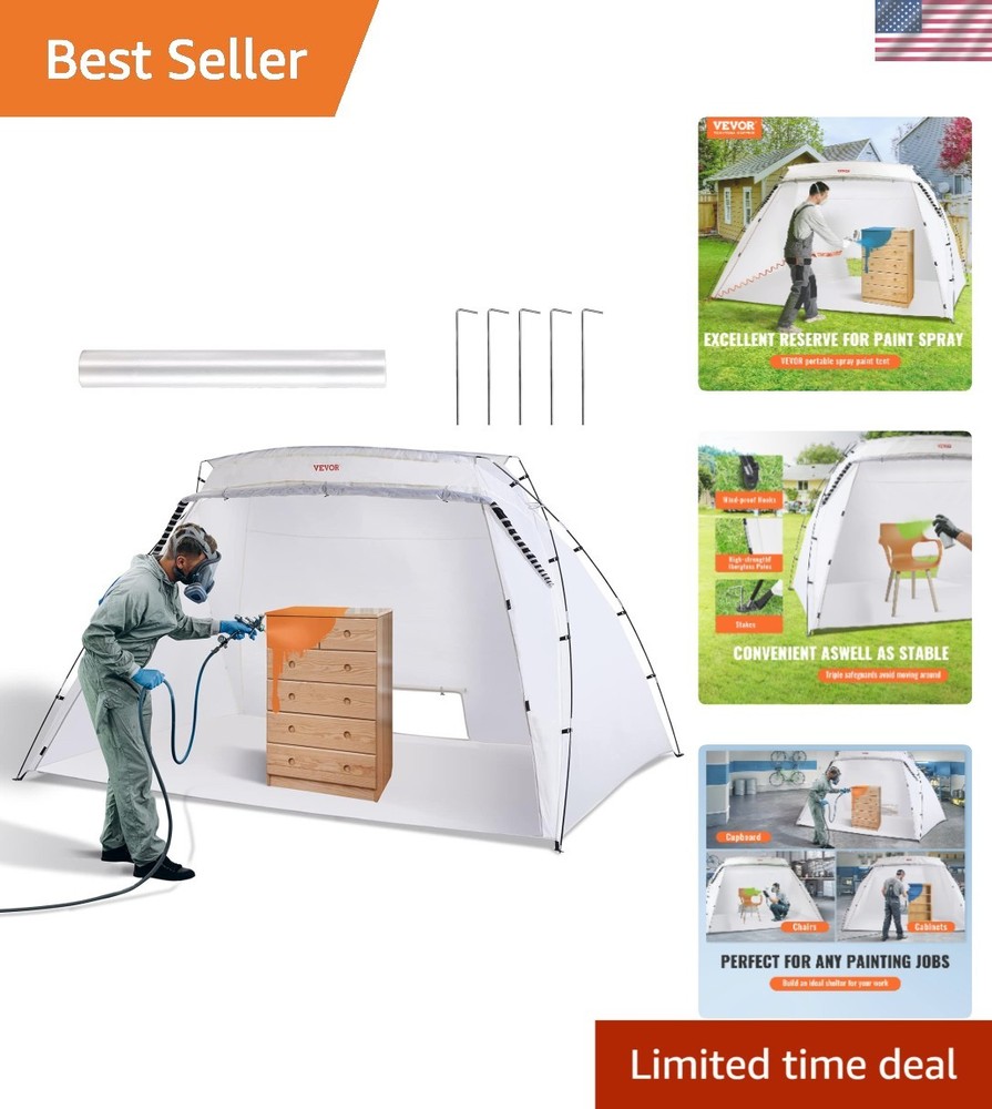 10x7x6ft Ventilated Paint Tent with Quick Assembly - Ideal for Large Projects