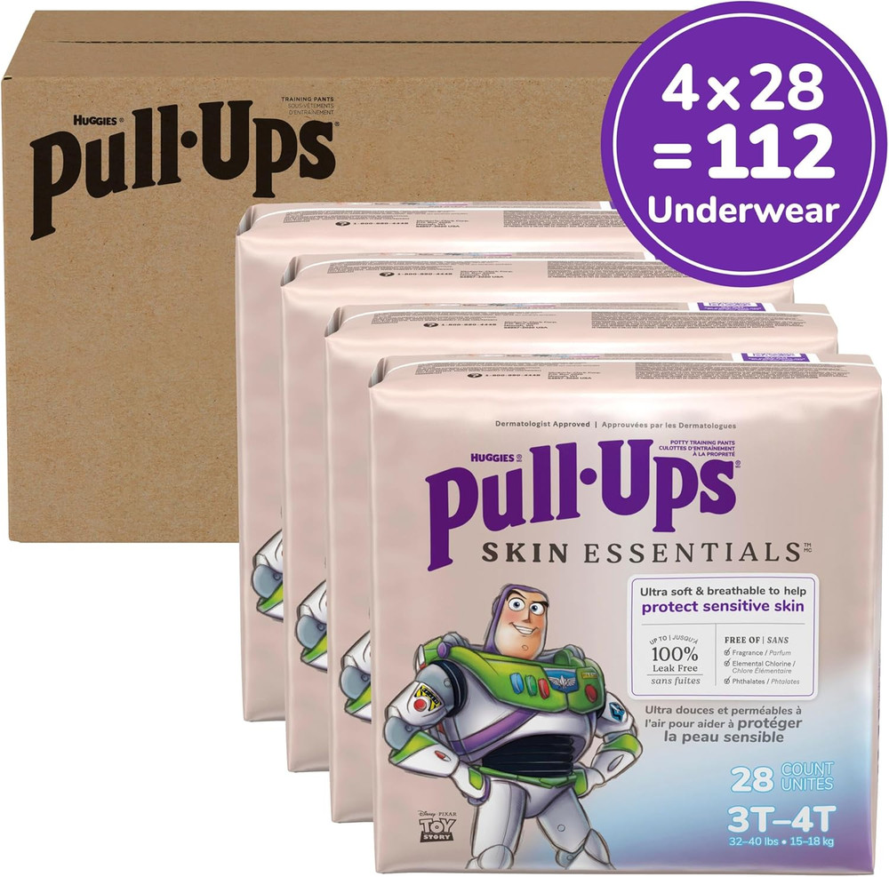 Huggies 112 Ct Skin Essentials Pull-Ups Buzz 3T/4T Potty Training Pants