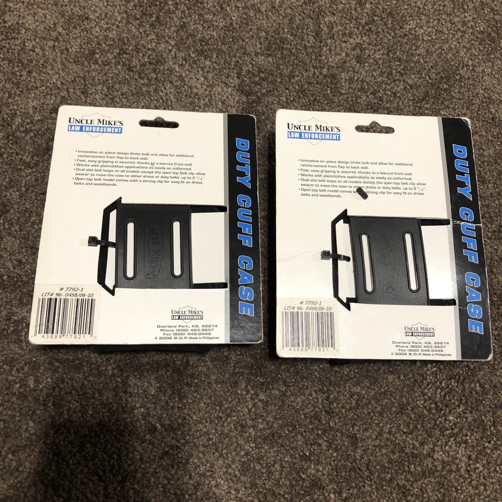 Uncle Mikes 7792-1 Open Handcuff Case Duty Cuff Case NEW Two Pack