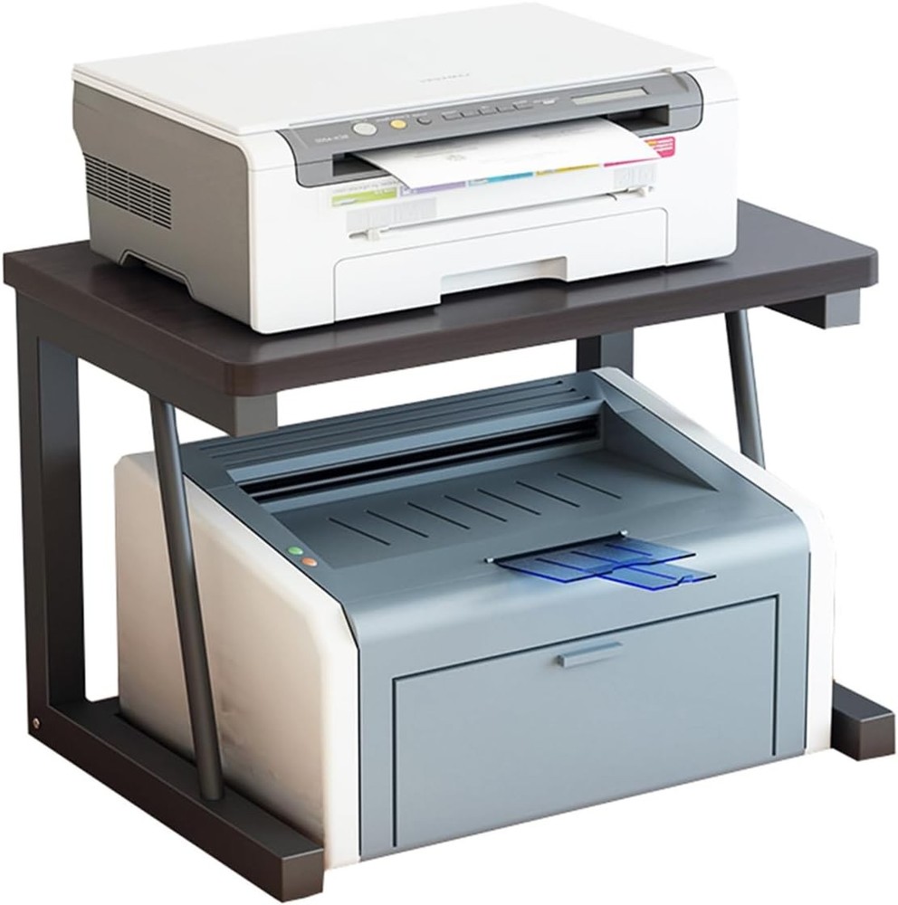 Desktop Printer Stand 2-Tier Wood Rustic Printer Shelf 3D & Laser Printer