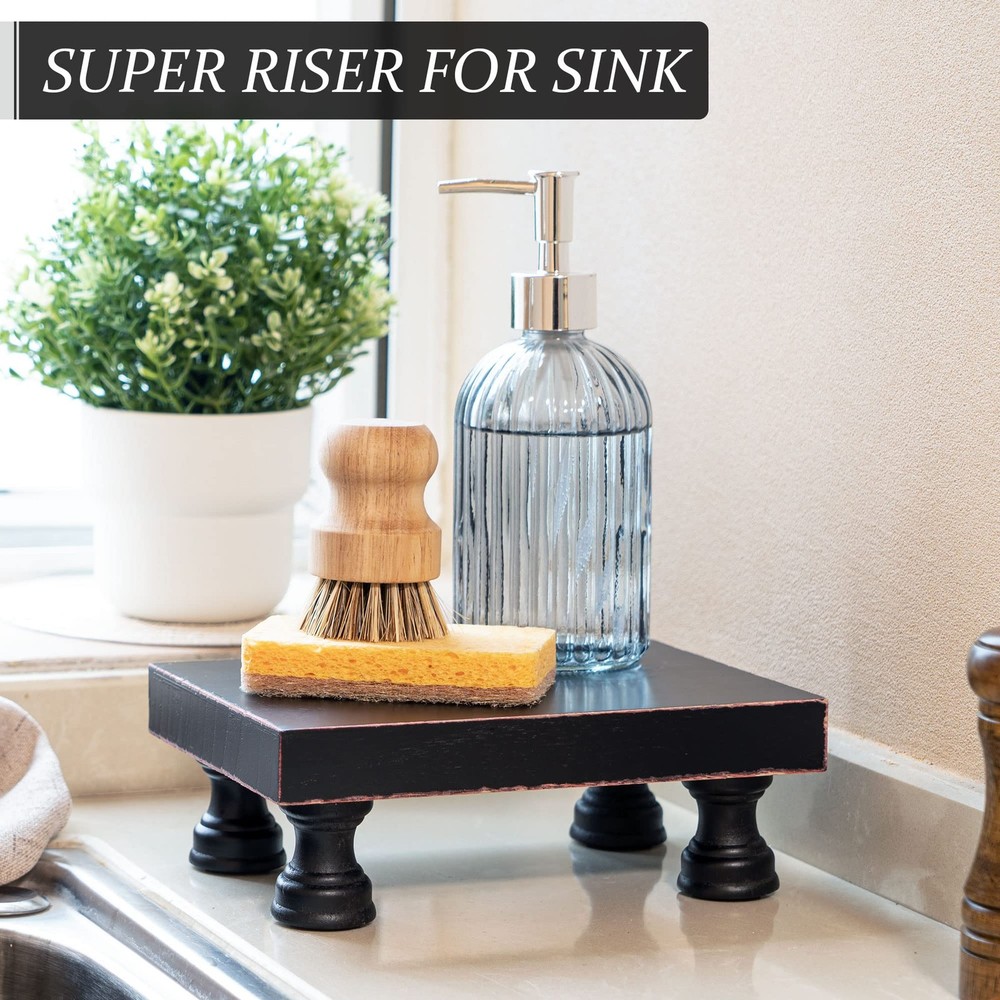 Modern Pedestal Stand For Kitchen Decor Decorative Wood Riser For Display And