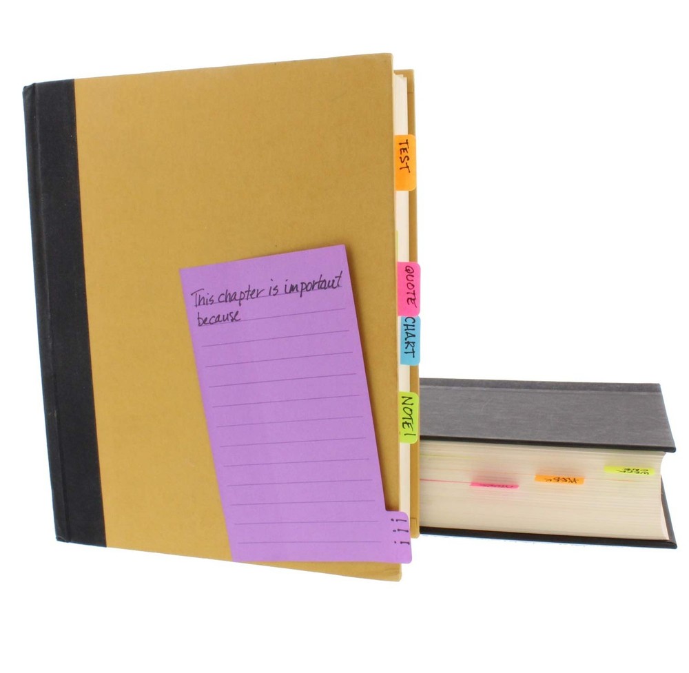Redi-Tag Divider Sticky Notes, Tabbed Self-Stick Lined Notepads, 180 Ruled No...