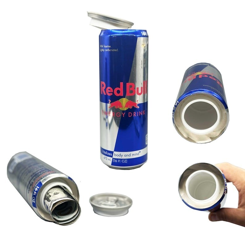 Secret Storage Cans- Red B- (recycled material)