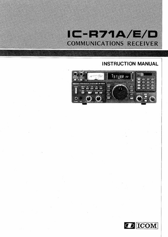 ICOM IC-R71A INSTRUCTION MANUAL