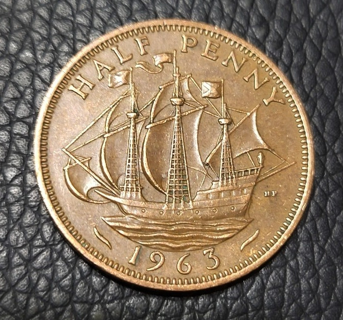 1963 Great Britain Half Penny Coin
