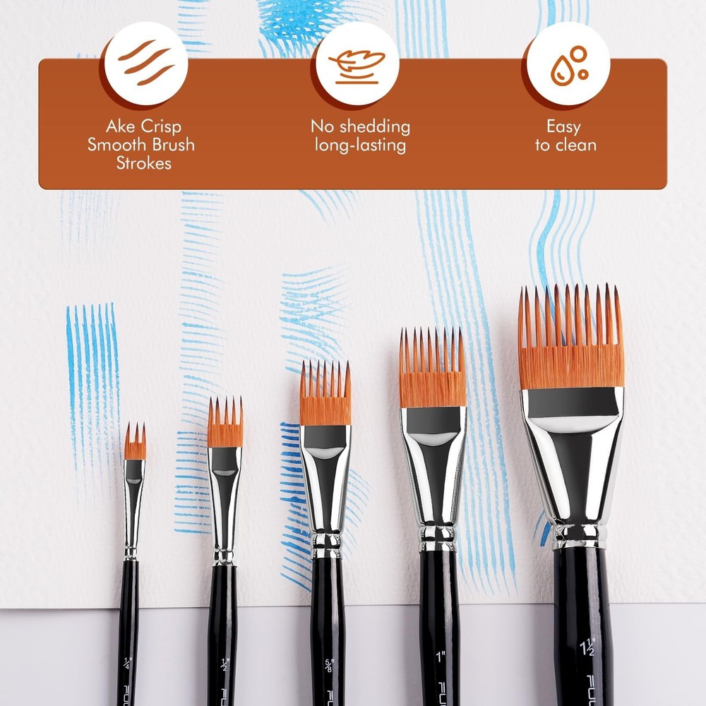 Fuumuui 5PCS Grainer Brush Set - Professional Flat Comb 5PCS-Flat, 5pcs