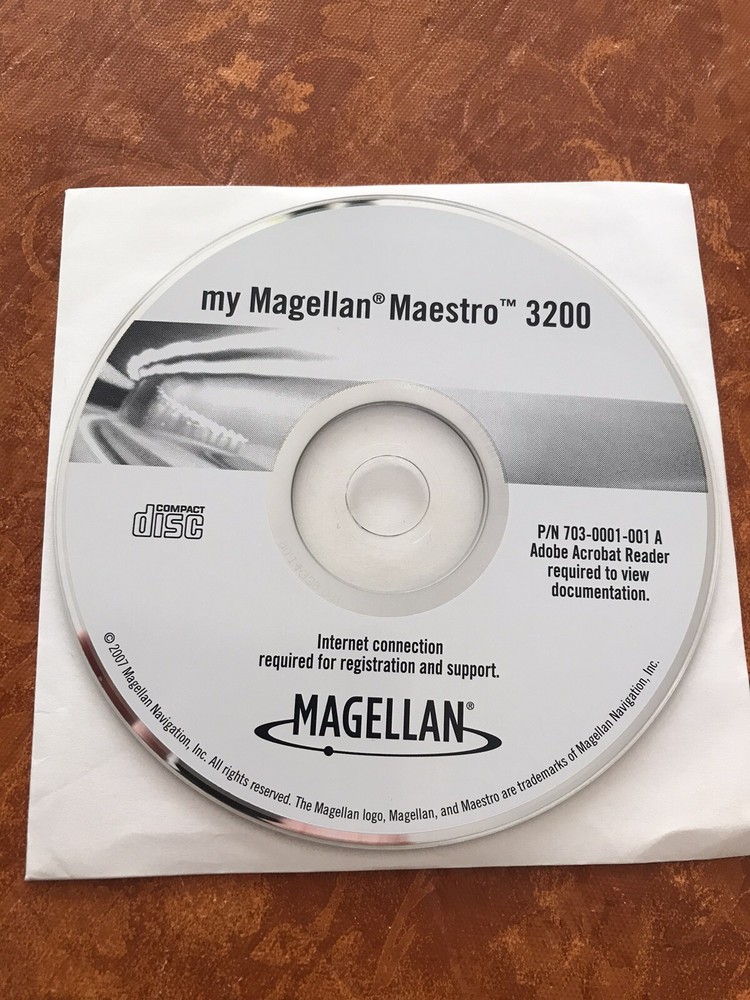 my Magellan Maestro 3200 Software CD Disk Disc 2007 PN: 703-0001-001A