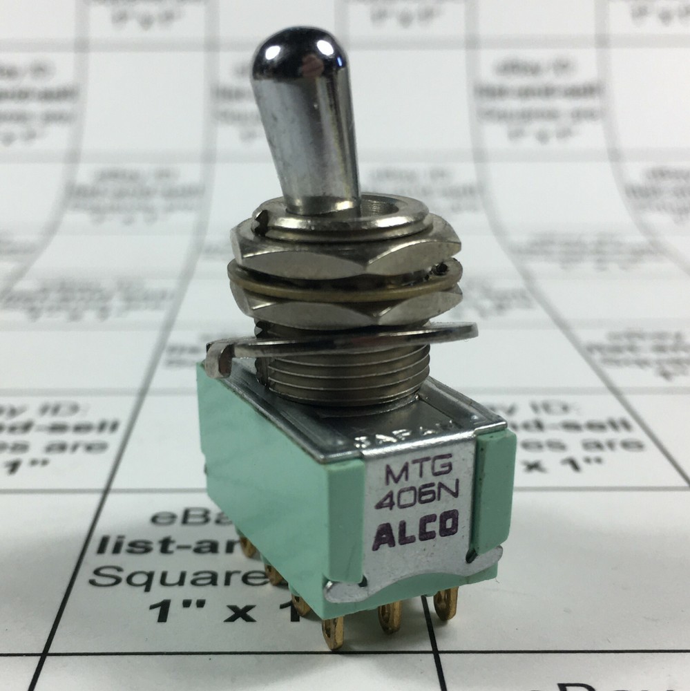 ALCO MTG406N ~ 4PDT ON-ON ~ Panel Mount Large Bat Toggle Switch ~ 6A 125V