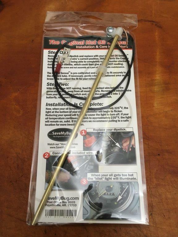 VW Type 1 Beetle Save My Bug Hot Oil Temperature Dipstick Sensor Warning