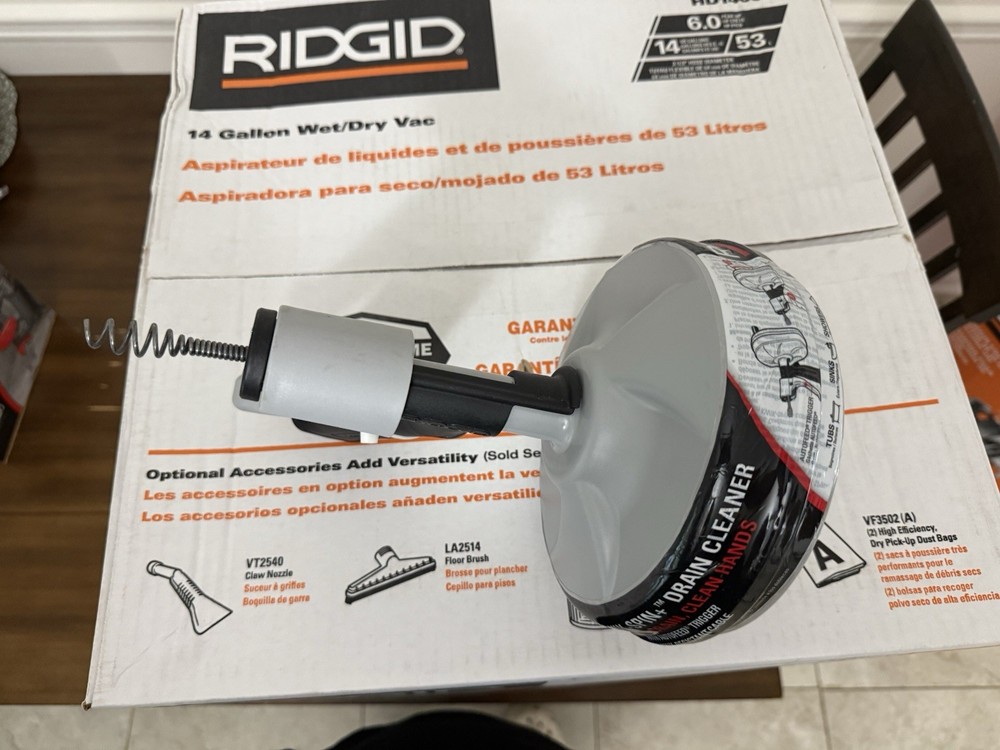 Ridgid 25ft snake cleaner auger with auto feed trigger