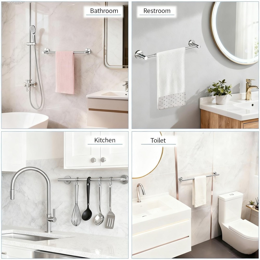 Towel Racks for Bathroom,Adjustable Single C-silver