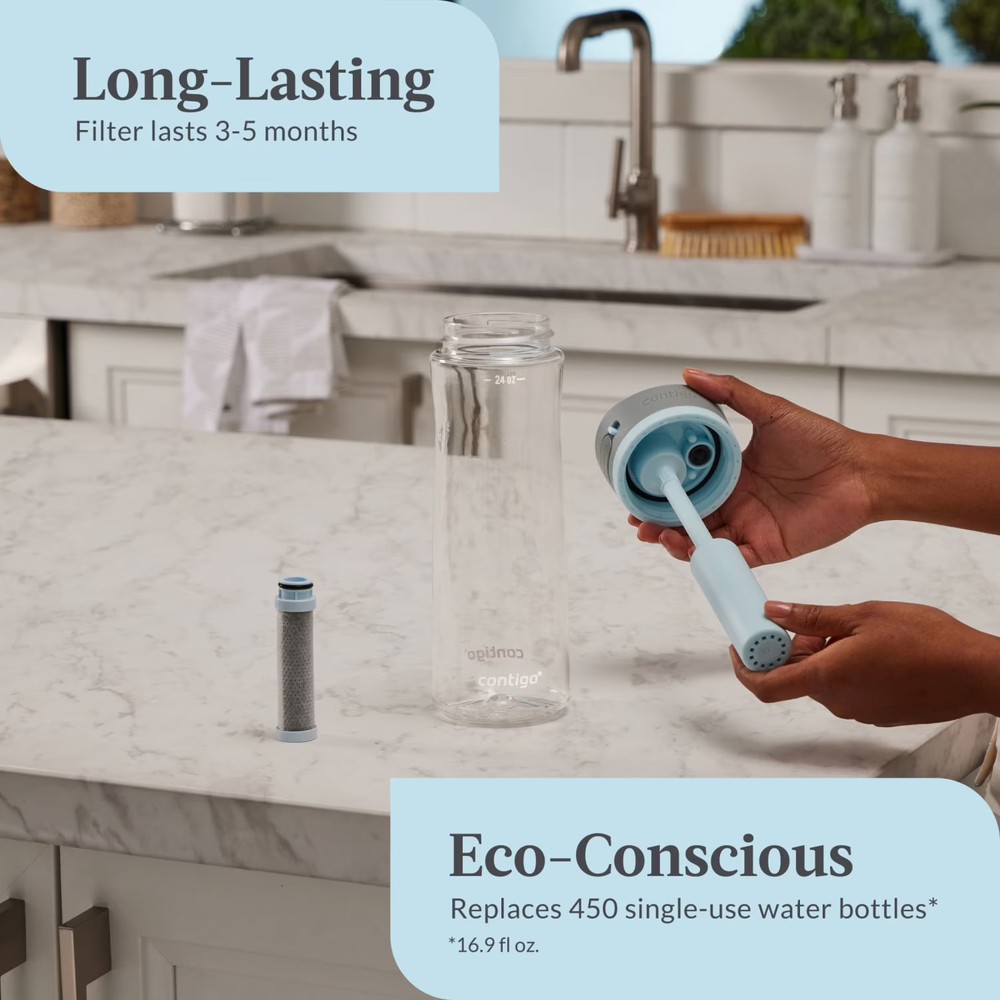 24 oz. Wells Plastic Filter Water Bottle - Salt