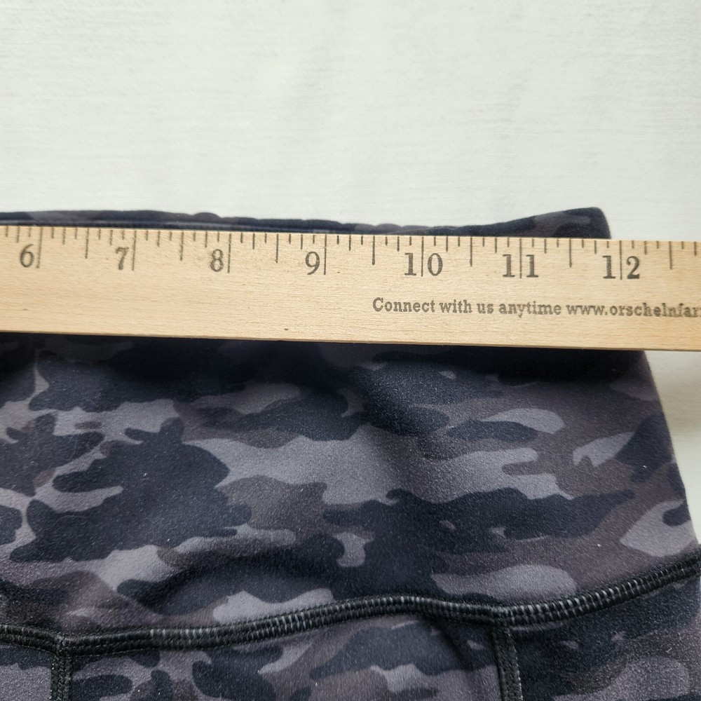 Womens Yoga Stretch Leggings Sz M Soft Gray Camo Chic Casual Pockets OUGES Pants