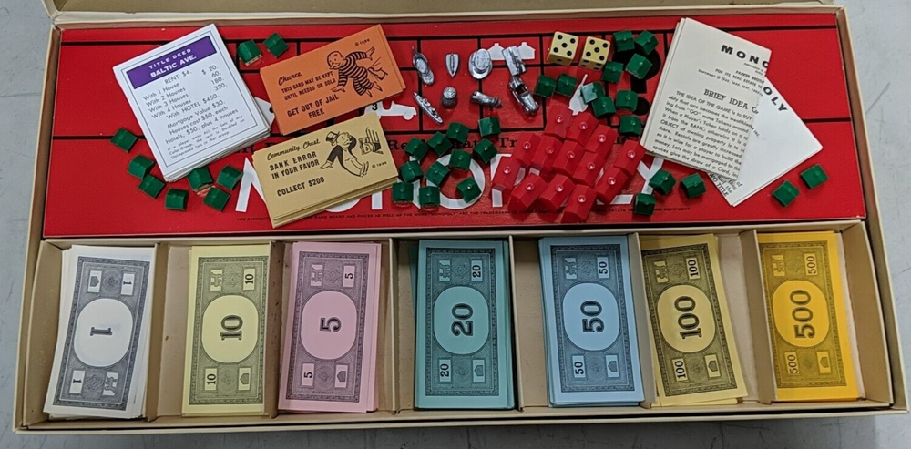 Monopoly Board Game 1961 Near Complete Vintage