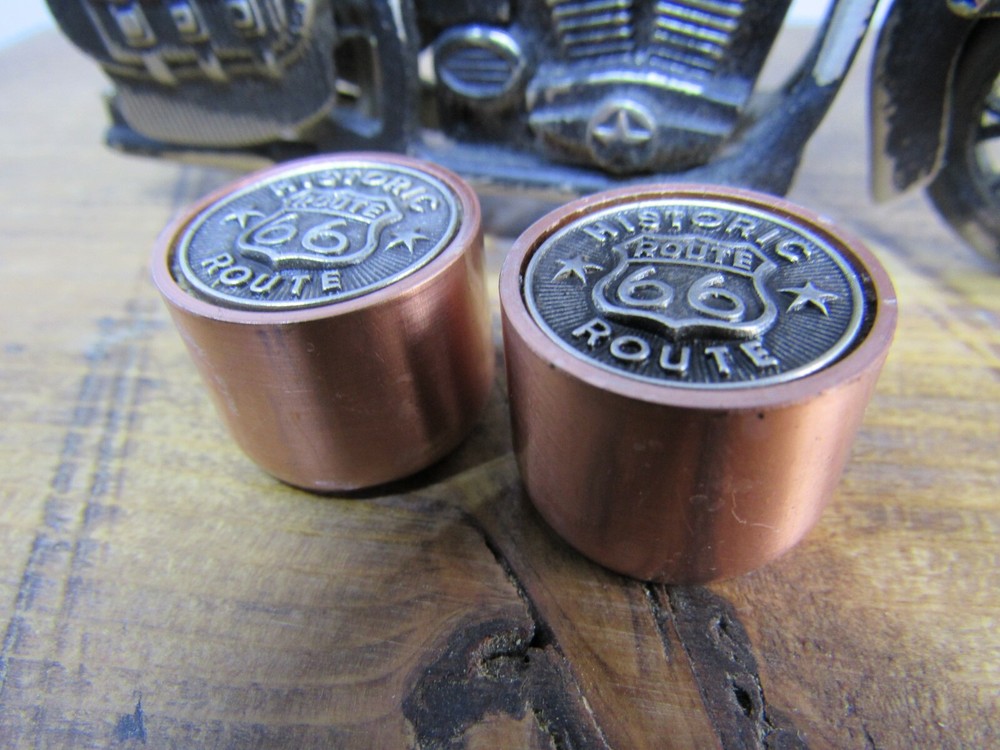 Route 66 Volume/tone guitar control knobs aluminum sides.