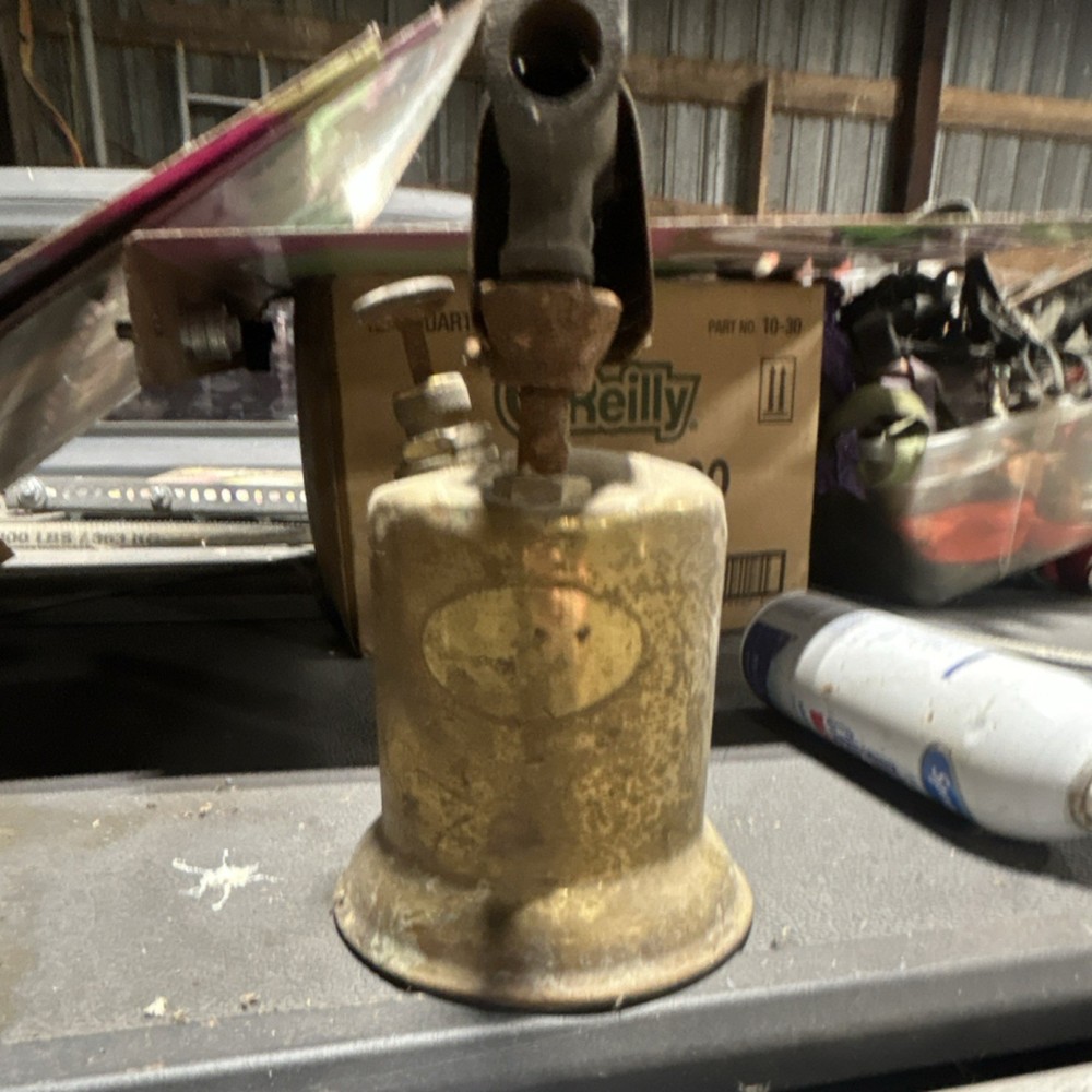 Vintage Brass Blowtorch with Black Handle