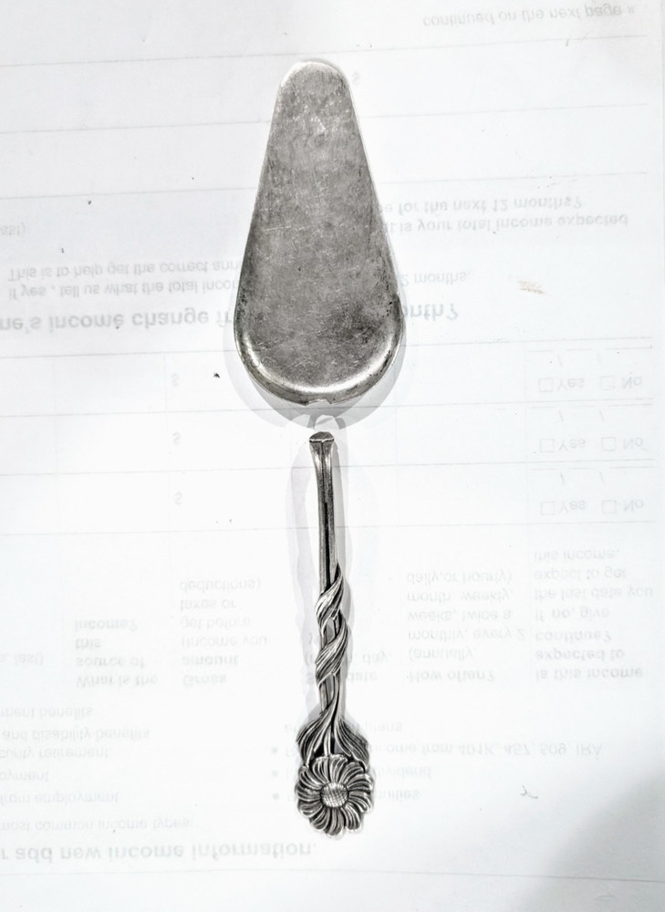 1949 Gewe Prästkrage 830 Silver Cake Server Ox-Eye Daisy NEEDS REPAIR