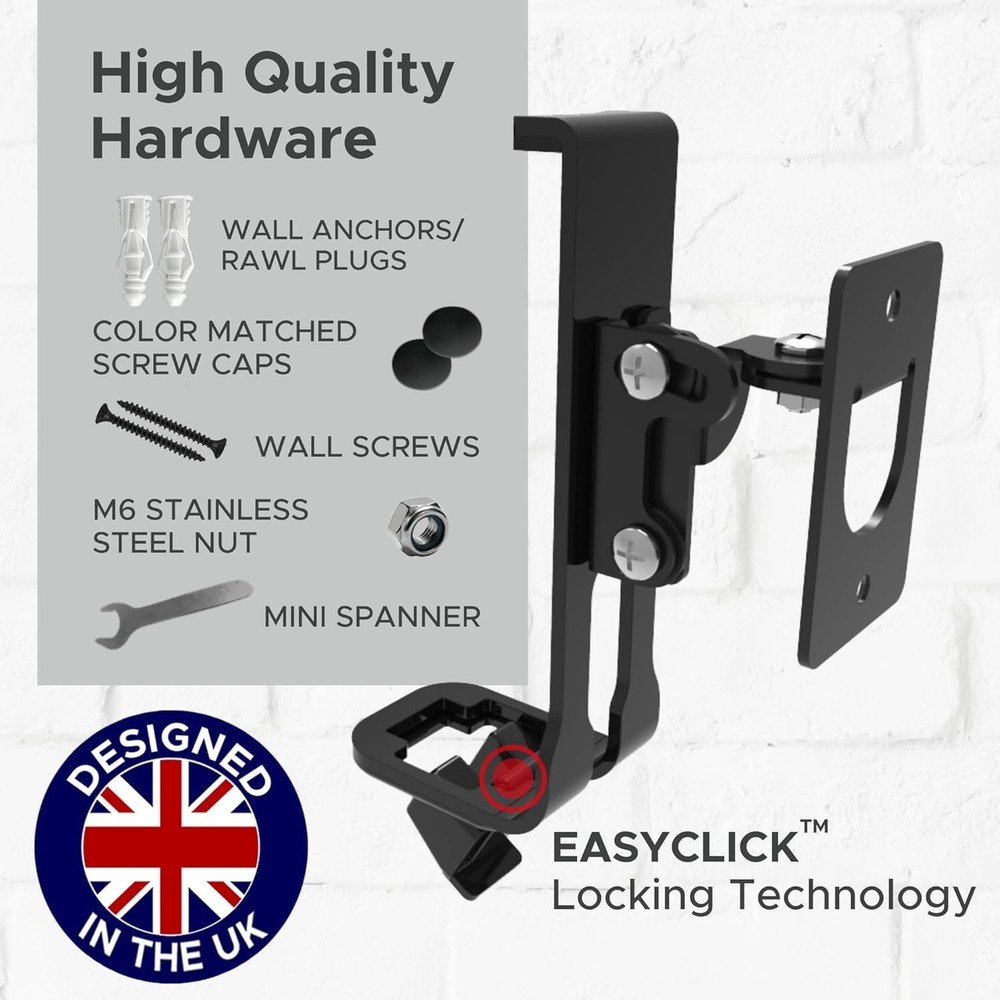 Custom Designed Wall Mount for Sonos Speakers - Easy Installation - Twin Pack