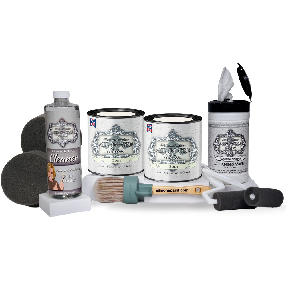 ALL-IN-ONE Paint 2 Quart Cabinet Paint Bundle - Bone