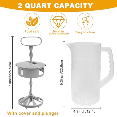 1 Pack Mixing Pitcher for Drinks 2 Quart/ 64oz Plastic Water Pitcher with 1 Pcs