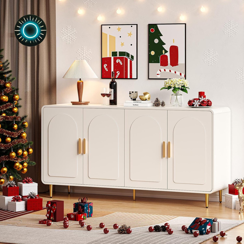 60" Sideboard Buffet Cabinet Large Credenza Storage Modern Console Table NEW
