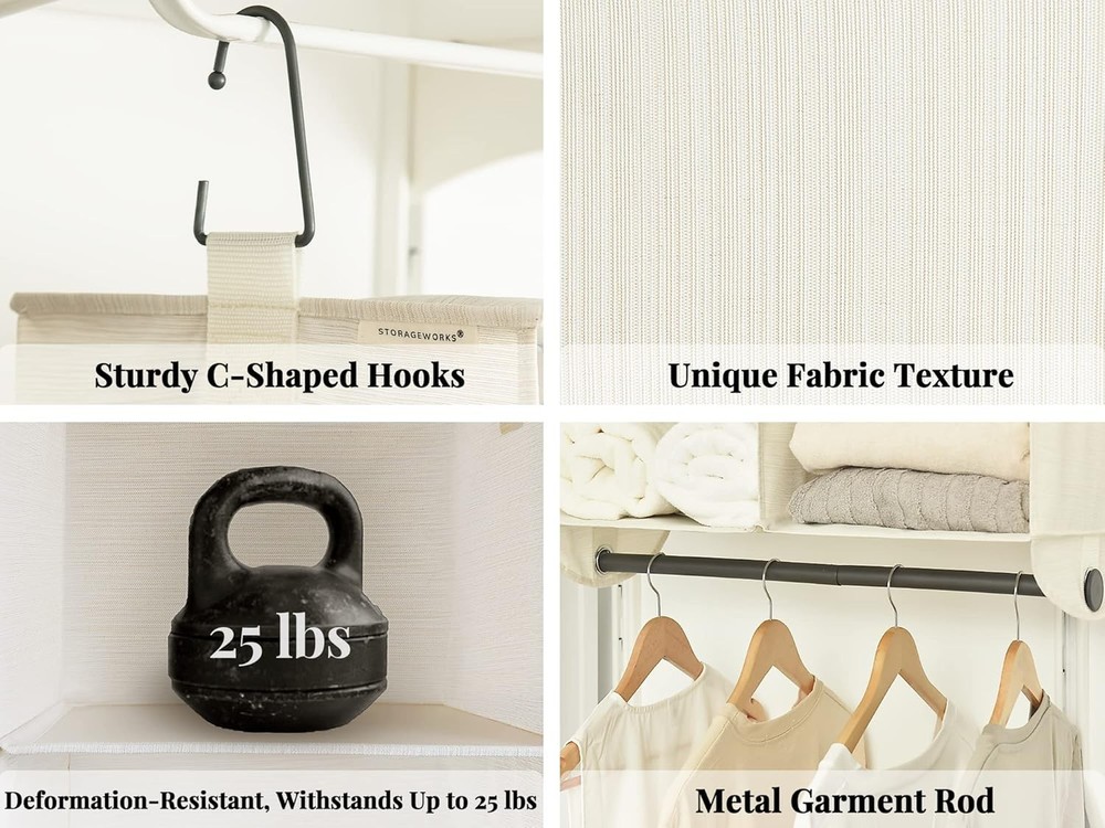 Hanging wardrobe storage rack 4-compartment wardrobe storage rack