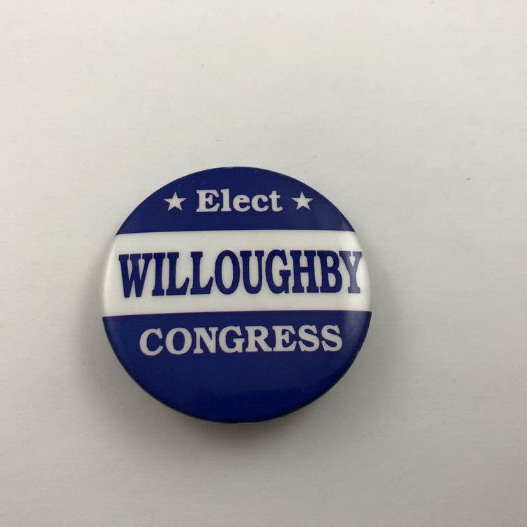 * ELECT * WILLOUGHHBY CONGRESS ~ Vintage Button Pinback