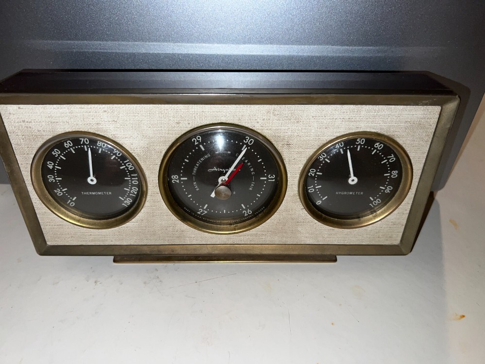 Airguide Thermometer Hygrometer Barometer 3 Dial Station