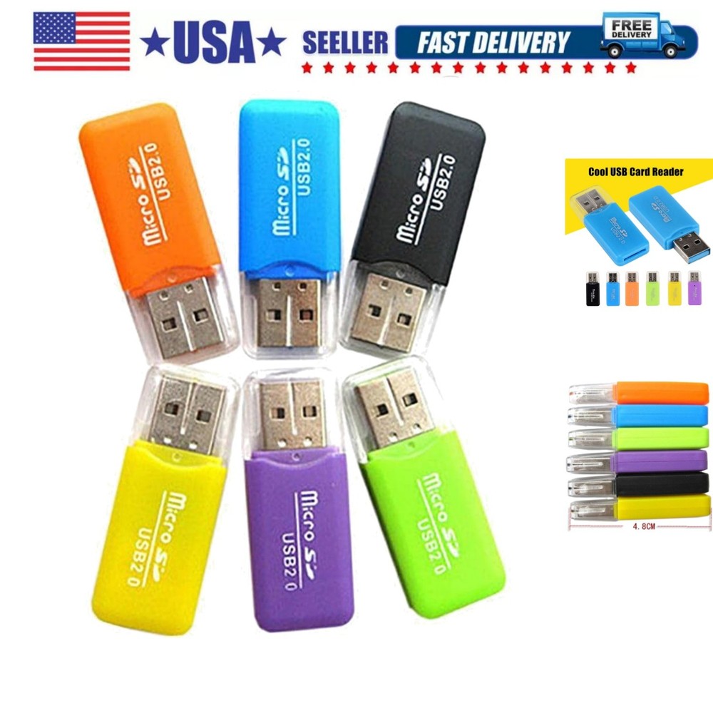 6 Pack Micro SD Card Reader SDXC TF USB 2.0 T-Flash MicroSD TransFlash Memory...