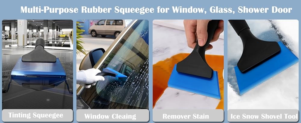 Small Squeee 5 inch Rubber Window Tint Windshield Scraper for Car,