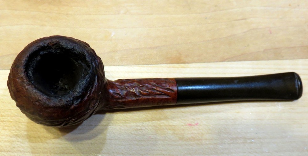 Lord Eden Rustic Briar Pipe Rhodesian Shape Straight Push-In Stem w/ Stinger