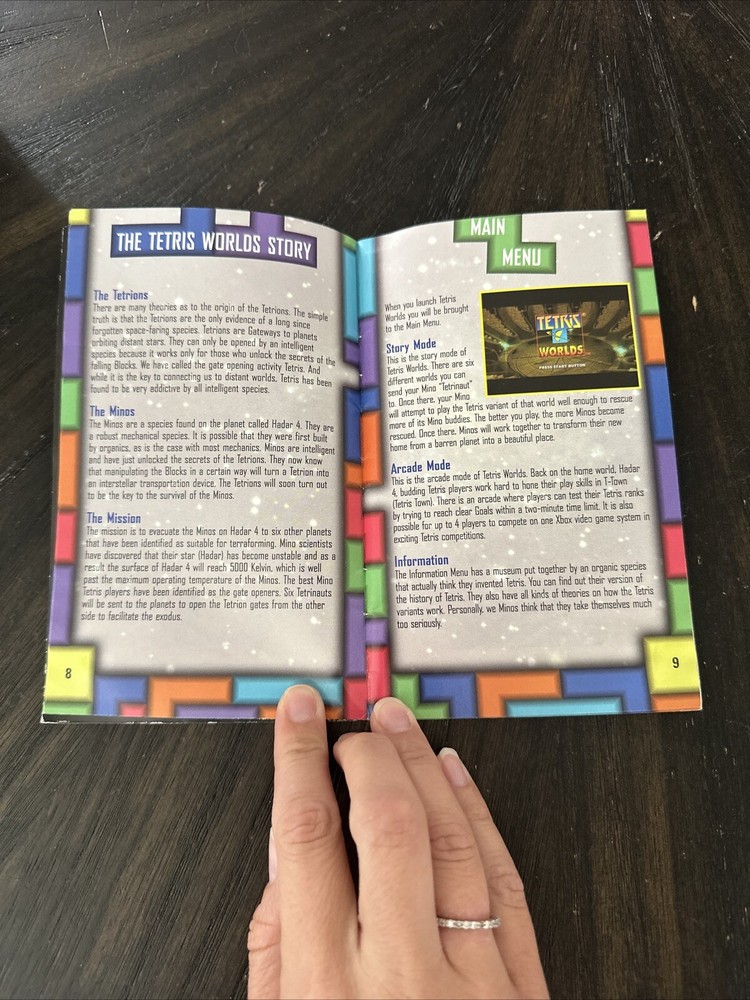 XBOX Manual Only Tetris Worlds