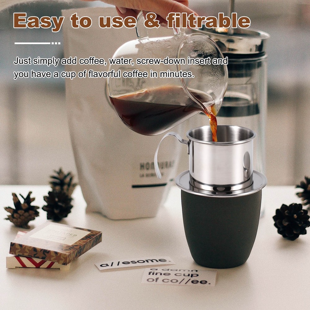Vietnamese Coffee Portable Coffee Press Maker Reusable Phin Infuser2531
