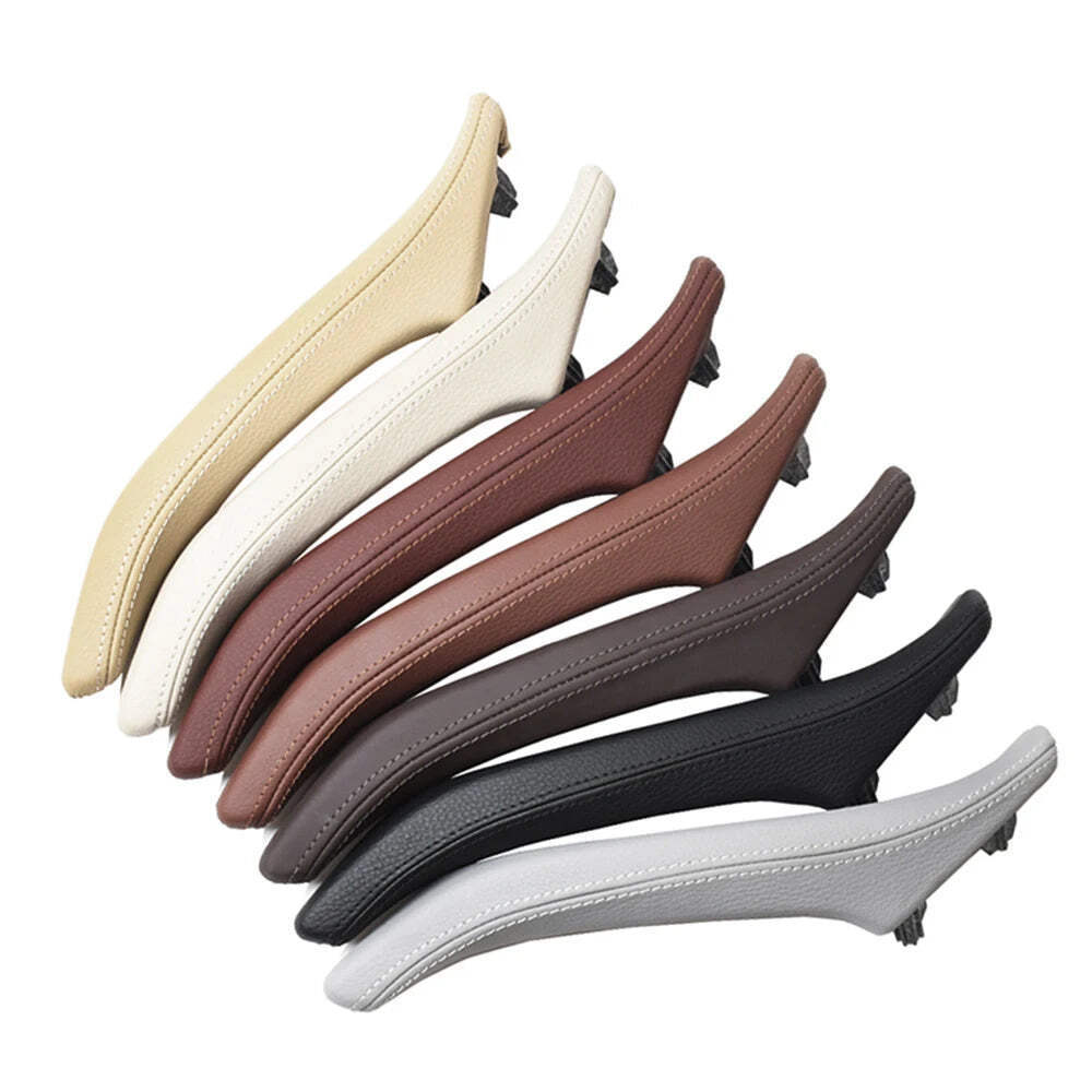Left Right Interior Passenger Door Leather Pull Handle Assembly For BMW 5 Series