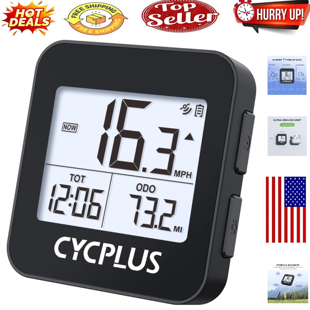 Compact Waterproof Bicycle Speedometer with Automatic Backlight & Easy Interface