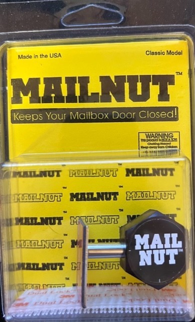 Mailbox door magnet...MAILNUT...Keeps your mailbox door closed!