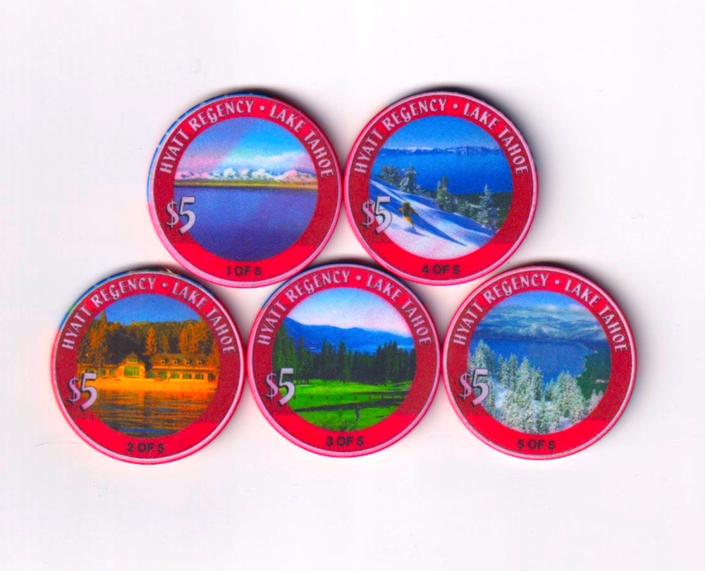 Hyatt Regency 5 Casino Chips Complete Set $5