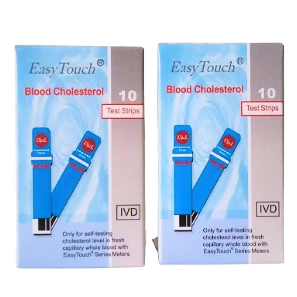 EasyTouch Test Strips For Blood Cholesterol Level Check 1 Box (10 strips)