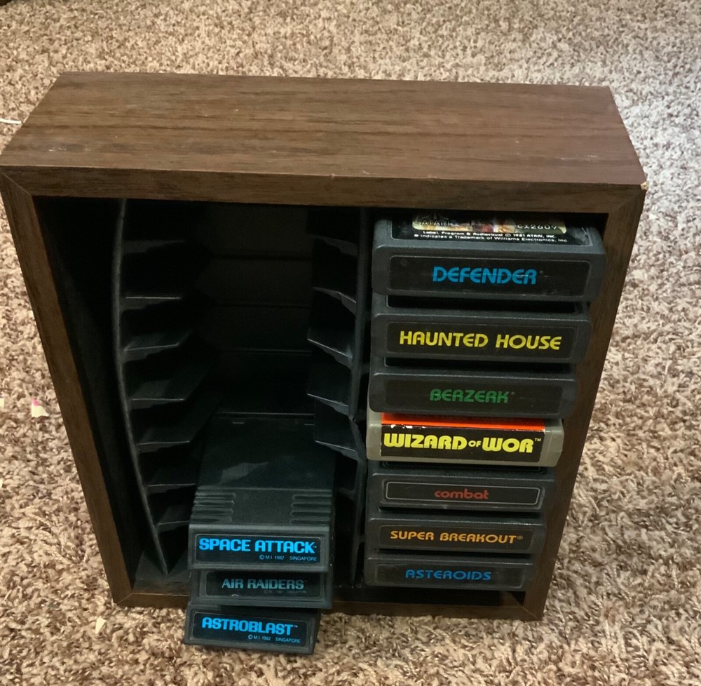 Vintage Atari 2600 Console And 11 Games 2 joysticks NOT TESTED