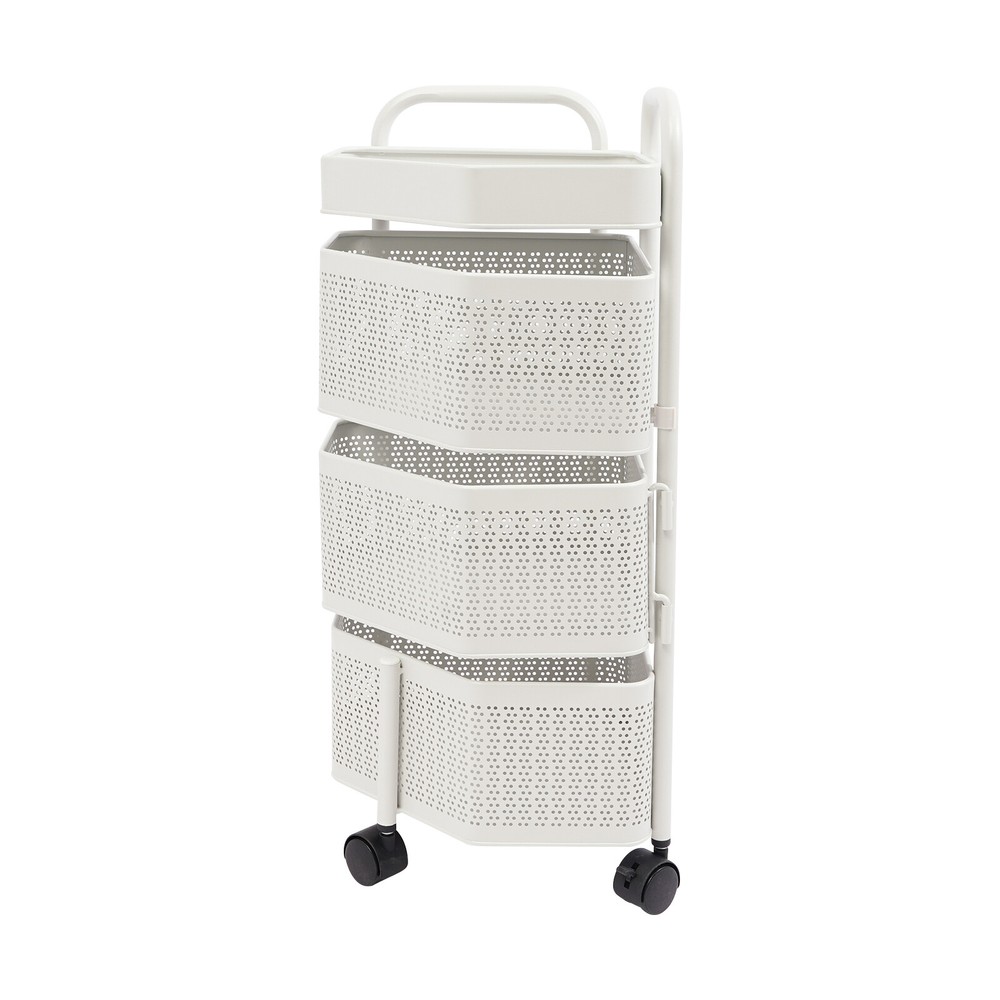 Rotating Storage Shelves Rack, 3-Tier Removable Basket Shelf Organizer