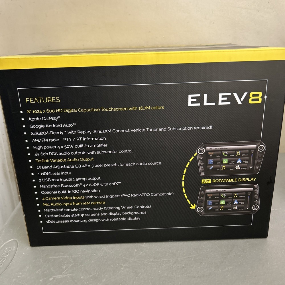 Stinger ELEV8 UN-1880 8" Touchscreen Multimedia Receiver/ Display System