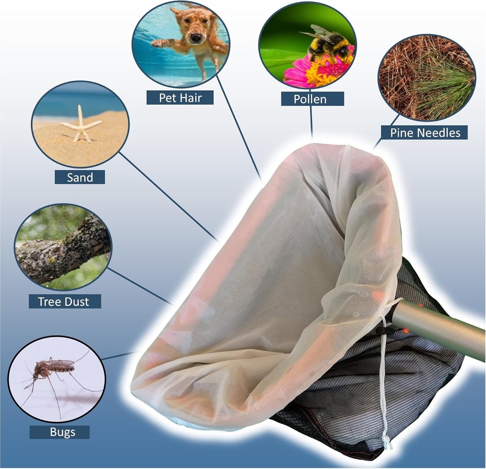 Fine Mesh Pool Net Insert Collects Sand Pollen Tree Dust Tiny Bugs