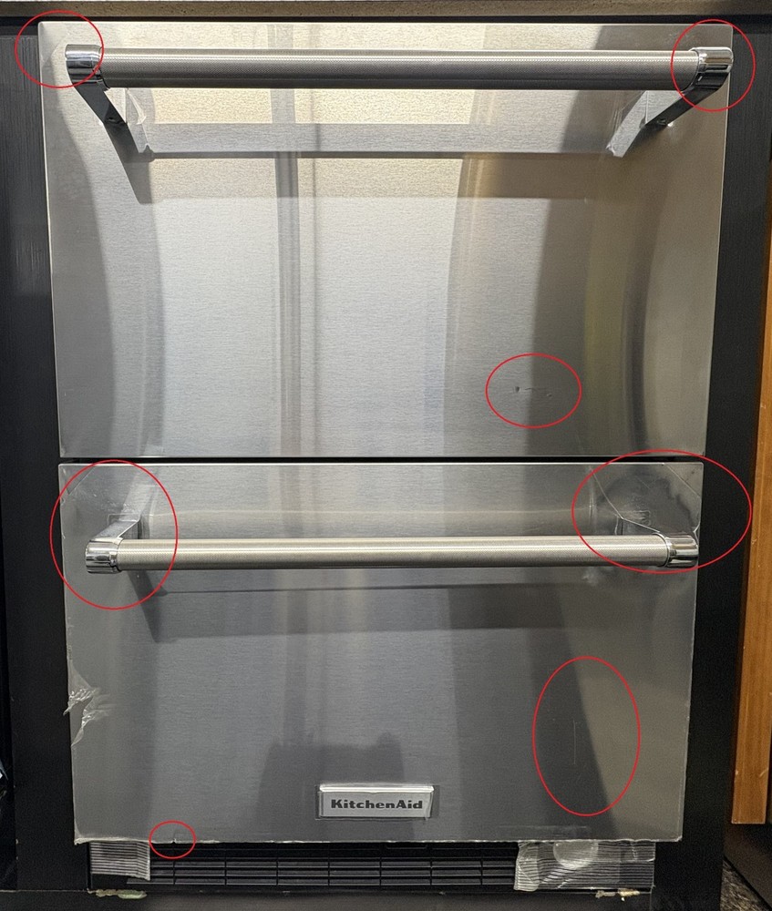 KitchenAid KUDF204KSB 24 Undercounter Double Drawer Refrigerator Freezer