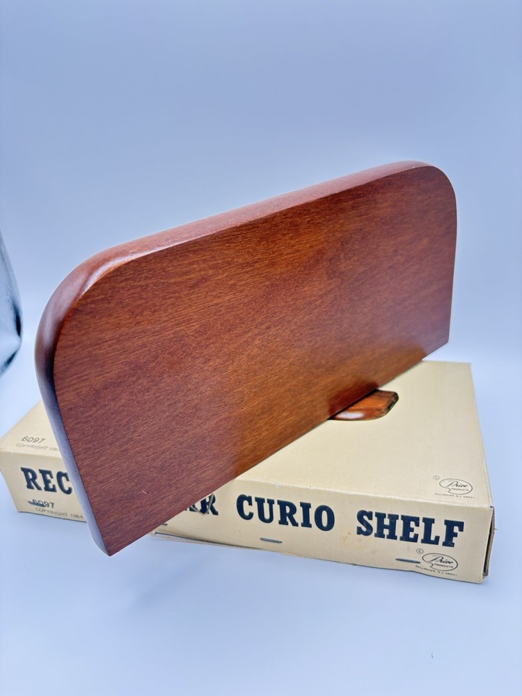 1984 IN BOX Vintage Rectangular Wooden Curio Shelf 9.75” Length