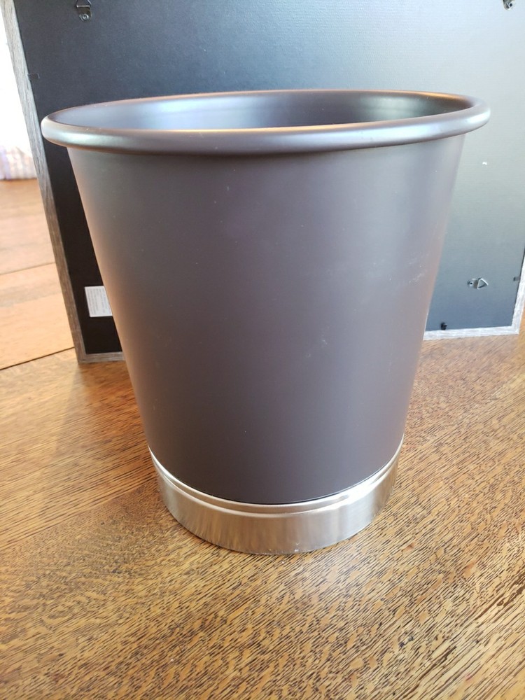iDesign York Brown Waste Can, Trash Can