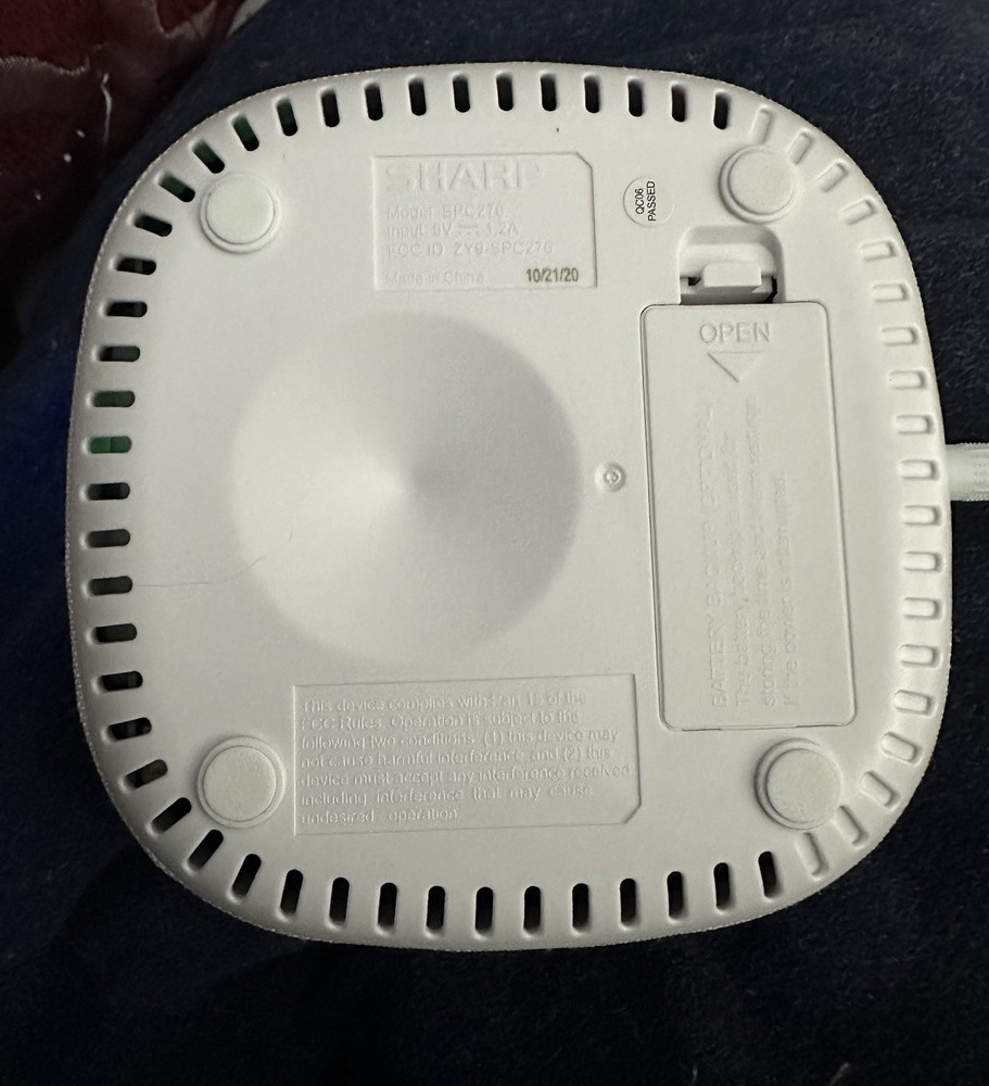 Sharp Alarm Clock Dream Caster Sound Machine White Tested Blue Tooth Speaker