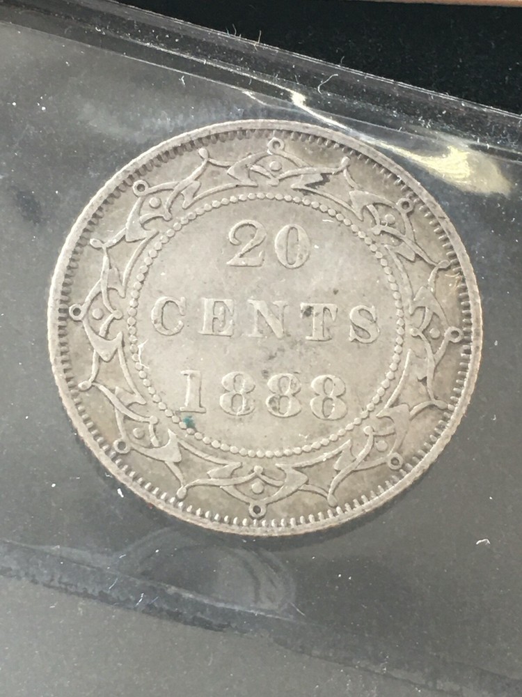1888 ICCS Graded Newfoundland Twenty ¢20 Cent **EF-40 Cleaned**