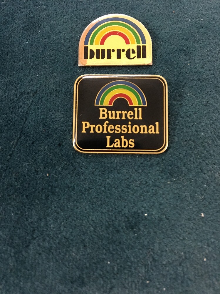 BURRELL PROFESSIONAL LABS LAPEL HAT PIN X 2