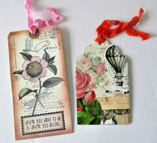 Handmade Junk Journal FOLIO Pocket Folder, "PARIS" 14 pieces
